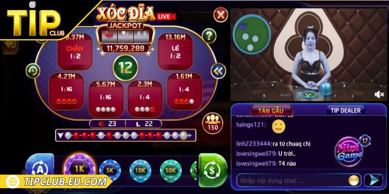 Cách Chơi Xóc Đĩa Tipclub – Hướng Dẫn Chi Tiết Cho Người Mới 2 Giao diện bảng cược trong trò xóc đĩa Tipclub