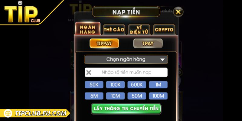 Nạp Rút Tiền TIPCLUB 1 Giới thiệu các hình thức nạp rút tiền Tipclub